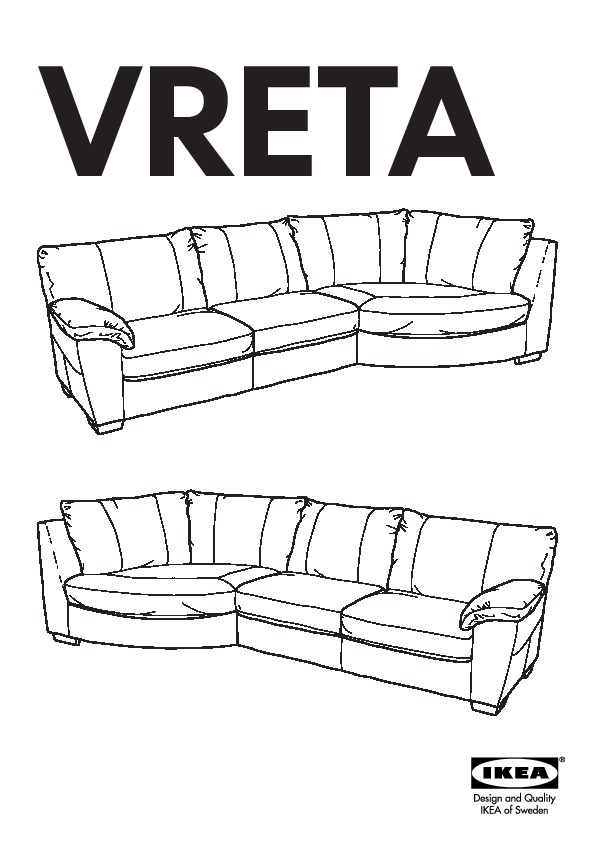 VRETA corner sofa with arm left