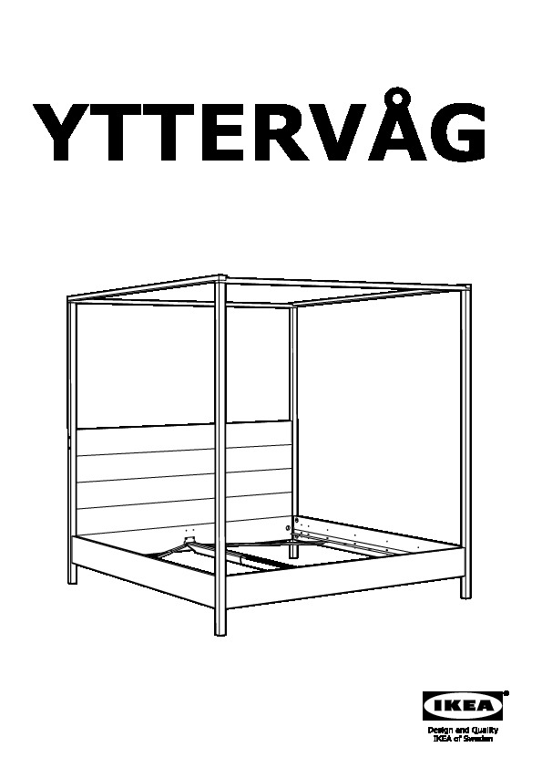 YTTERVÃG Four-poster bed frame